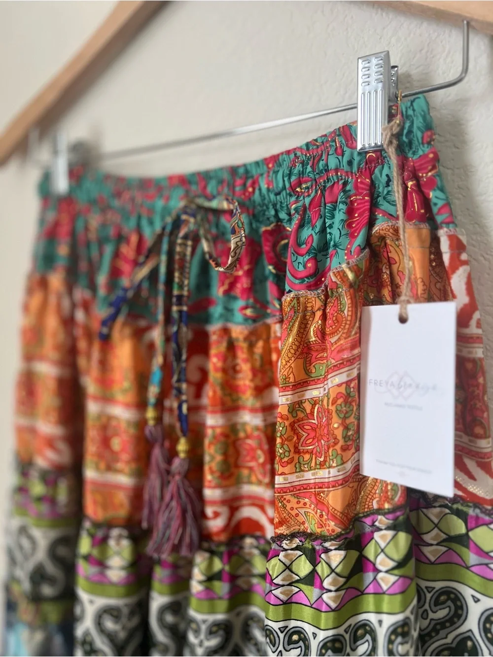 Boho Tiered Patchwork Maxi Skirt - Vibrant Multicolor